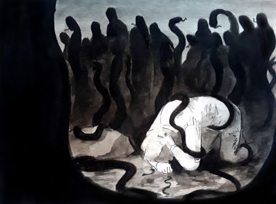 man in cave of horrors